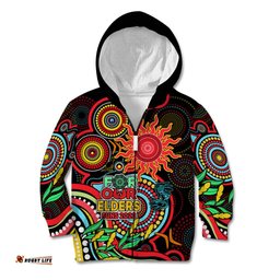 Custom Suns Football Aboriginal Art Kid Hoodie NAIDOC Indigenous Tribal