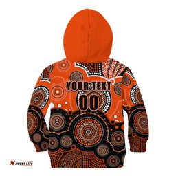 Custom Text And Number Perth Scorchers BBL Kid Hoodie Aboriginal Patterns