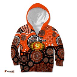 Custom Text And Number Perth Scorchers BBL Kid Hoodie Aboriginal Patterns