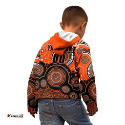 Custom Text And Number Perth Scorchers BBL Kid Hoodie Aboriginal Patterns