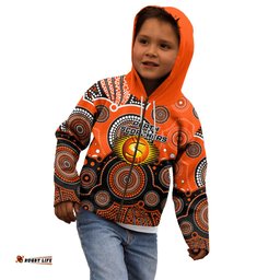 Custom Text And Number Perth Scorchers BBL Kid Hoodie Aboriginal Patterns