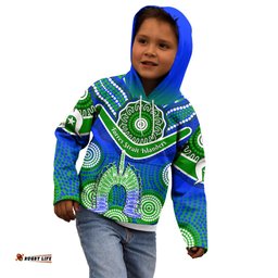 Custom Personalised Torres Strait Islanders Kid Hoodie Dhari Australian Aboriginal Art
