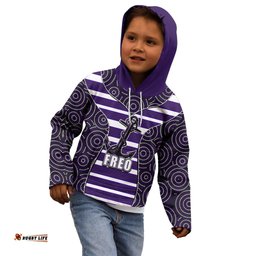 AFL Freo Kid Hoodie Mix Dot Aboriginal