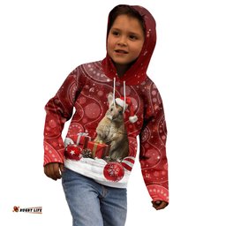 Australia Christmas Wallaby Kid Hoodie Aboriginal Art