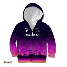 NRL Broncos Kid Hoodie The Starry Night Indigenous Aboriginal
