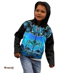 Personalised Australia Scorpio Tarantulas Spider Zodiac Kid Hoodie Auz Astrology Aboriginal Aqua