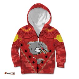Custom Dolphins Rugby ANZAC Kid Hoodie Aboriginal and Army Patterns