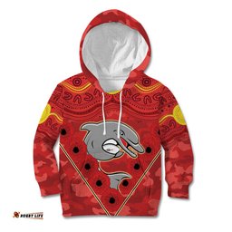 Custom Dolphins Rugby ANZAC Kid Hoodie Aboriginal and Army Patterns