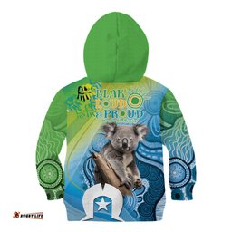 Vivid Minimal Koala NAIDOC 2024 Kid Hoodie Aboriginal Art Style