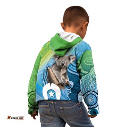 Vivid Minimal Koala NAIDOC 2024 Kid Hoodie Aboriginal Art Style