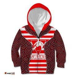 AFL Swans Kid Hoodie Mix Dot Aboriginal