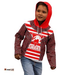 AFL Swans Kid Hoodie Mix Dot Aboriginal