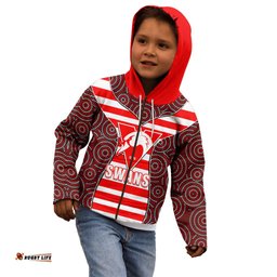 AFL Swans Kid Hoodie Mix Dot Aboriginal