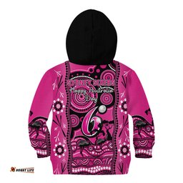 Sydney Sixers Cricket Kid Hoodie Happy Australia Day Aboriginal Art