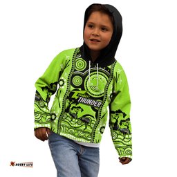 Sydney Thunder Cricket Kid Hoodie Happy Australia Day Aboriginal Art
