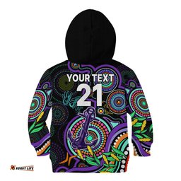Custom Dockers Football Aboriginal Art Kid Hoodie NAIDOC Indigenous Tribal