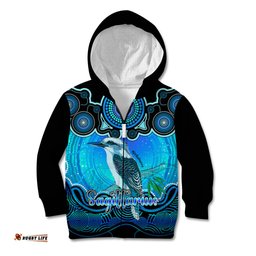 Personalised Australia Sagittarius Kookaburra Zodiac Kid Hoodie Auz Astrology Aboriginal Aqua
