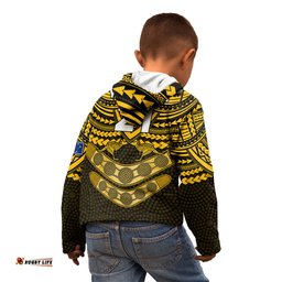 Custom Matildas Soccer Kid Hoodie Polynesian and Aboriginal Gold Vibe