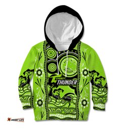 Custom Sydney Thunder Cricket Kid Hoodie Happy Australia Day Aboriginal Art
