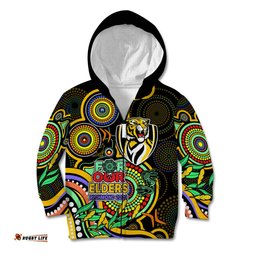 Richmond Football Aboriginal Art Kid Hoodie NAIDOC Indigenous Tribal