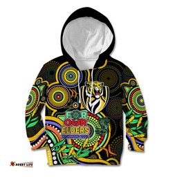 Richmond Football Aboriginal Art Kid Hoodie NAIDOC Indigenous Tribal