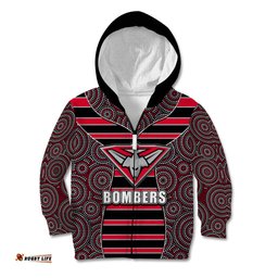 AFL Bombers Kid Hoodie Mix Dot Aboriginal