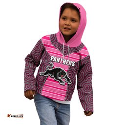 NRL Panthers Kid Hoodie Mix Dot Aboriginal Pink Version