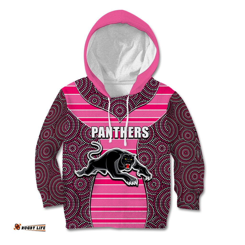 NRL Panthers Kid Hoodie Mix Dot Aboriginal Pink Version