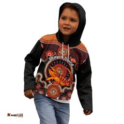 Personalised Australian Astrology Kid Hoodie Aboriginal Dragon Lizard Zodiac Sign