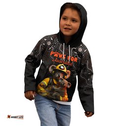 Personalised Paws For Australia Kid Hoodie Bushfire Awareness Indigenous Aboriginal