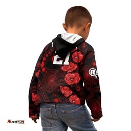 Renegades Cricket Never Forget Custom Kid Hoodie ANZAC Day with Poppy Aboriginal