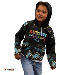 Australia Autism Awareness 4 April Aboriginal Lizard Kid Hoodie