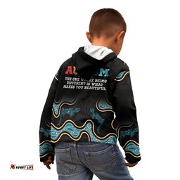 Australia Autism Awareness 4 April Aboriginal Lizard Kid Hoodie