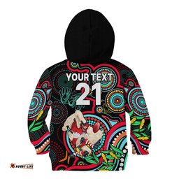 Custom Swans Football Aboriginal Art Kid Hoodie NAIDOC Indigenous Tribal