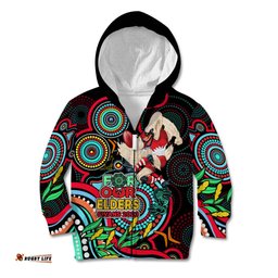 Custom Swans Football Aboriginal Art Kid Hoodie NAIDOC Indigenous Tribal