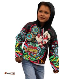 Custom Swans Football Aboriginal Art Kid Hoodie NAIDOC Indigenous Tribal