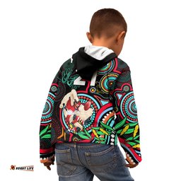 Custom Swans Football Aboriginal Art Kid Hoodie NAIDOC Indigenous Tribal