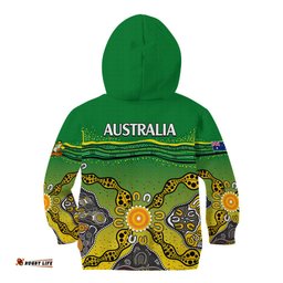 Australia Cricket Kid Hoodie Aboriginal Dots Style