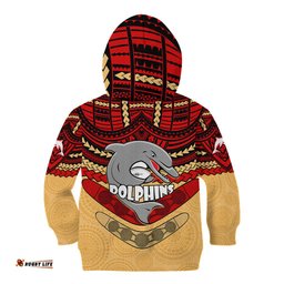 Dolphins Rugby Kid Hoodie Polynesian and Aboriginal Vibe