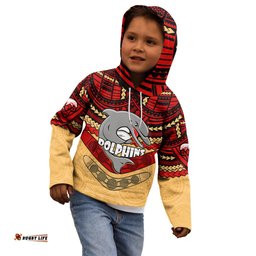 Dolphins Rugby Kid Hoodie Polynesian and Aboriginal Vibe