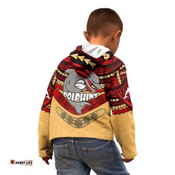Dolphins Rugby Kid Hoodie Polynesian and Aboriginal Vibe
