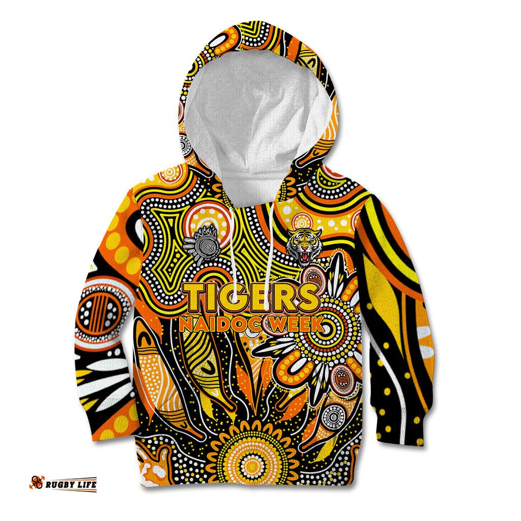 Personalised Tiger NAIDOC Week 2024 Kid Hoodie Aussie Aboriginal Art