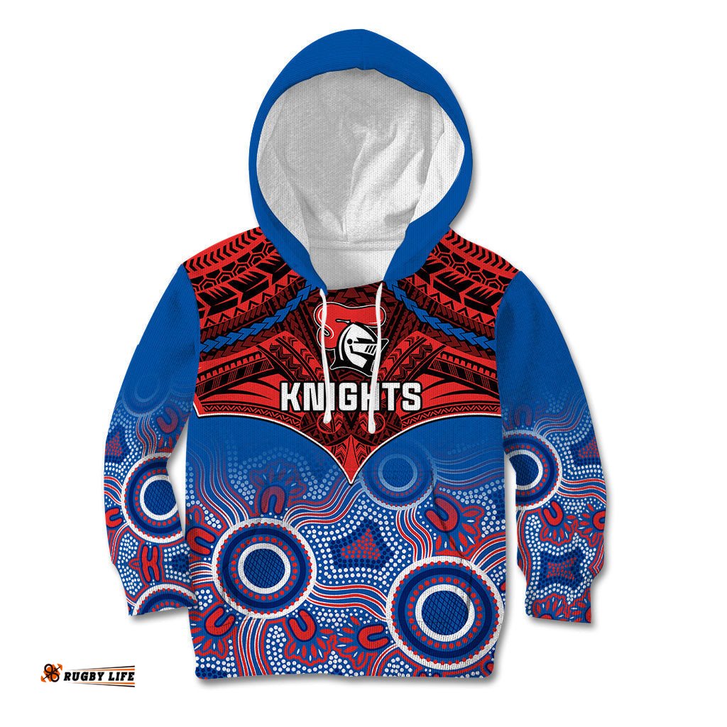 Knights Rugby Kid Hoodie Aboriginal Mix Polynesian Pattern