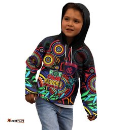 Demons Football Aboriginal Art Kid Hoodie NAIDOC Indigenous Tribal