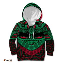 Rabbitohs Rugby Kid Hoodie Polynesian and Aboriginal Special Version