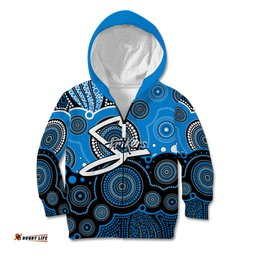 Custom Text And Number Strikers BBL Kid Hoodie Aboriginal Patterns