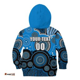 Custom Text And Number Strikers BBL Kid Hoodie Aboriginal Patterns