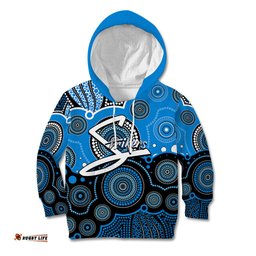 Custom Text And Number Strikers BBL Kid Hoodie Aboriginal Patterns