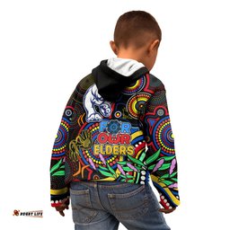 Bulldogs Football Aboriginal Art Kid Hoodie NAIDOC Indigenous Tribal
