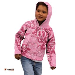 Australia Indigenous Kid Hoodie Breast Cancer Pink Aboriginal Butterfly